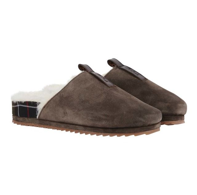 Barbour Phoebe Brown Suede Womens slipper mules LHF0008-BR12